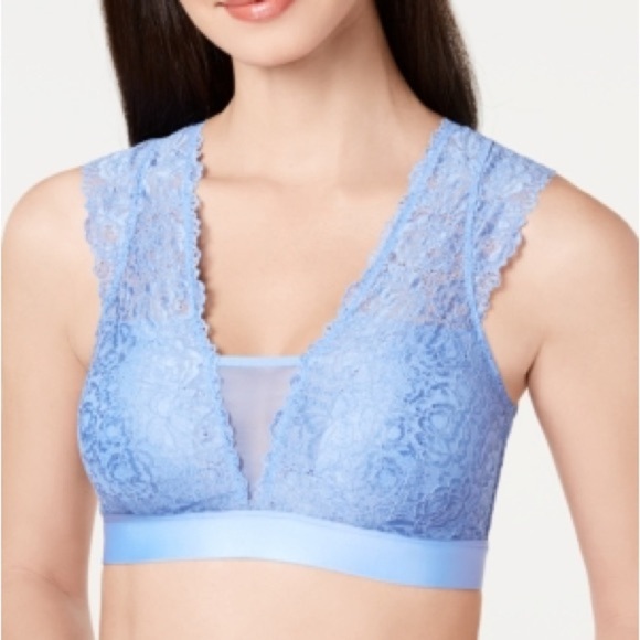 INC International Concepts Lace Trim Blue Bralette - Picture 9 of 9